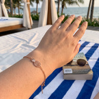 Thumbnail for Pineapple bracelet — worn, real size, rose gold | SKU: 9178613-rose-gold