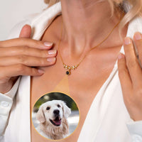 Thumbnail for Nature Photo Necklace by Brother & Sisters featuring a photo projection of a pet, elegant design for personalized gifts.