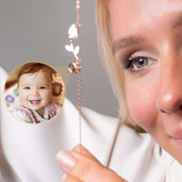 Thumbnail for Tulip Photo Bracelet showcasing a delicate tulip charm and hidden photo projection by Brother & Sisters.