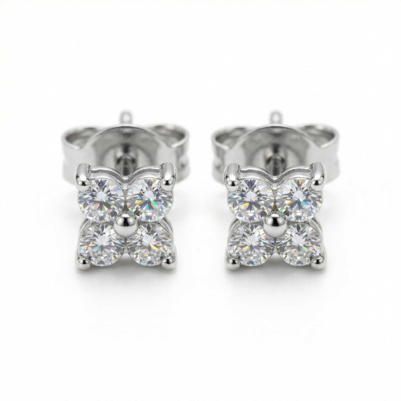 Crystal Flower Stud Earrings