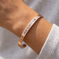 Thumbnail for Engraved bracelet — close-up of the details, rose gold | SKU: 2020s-rg