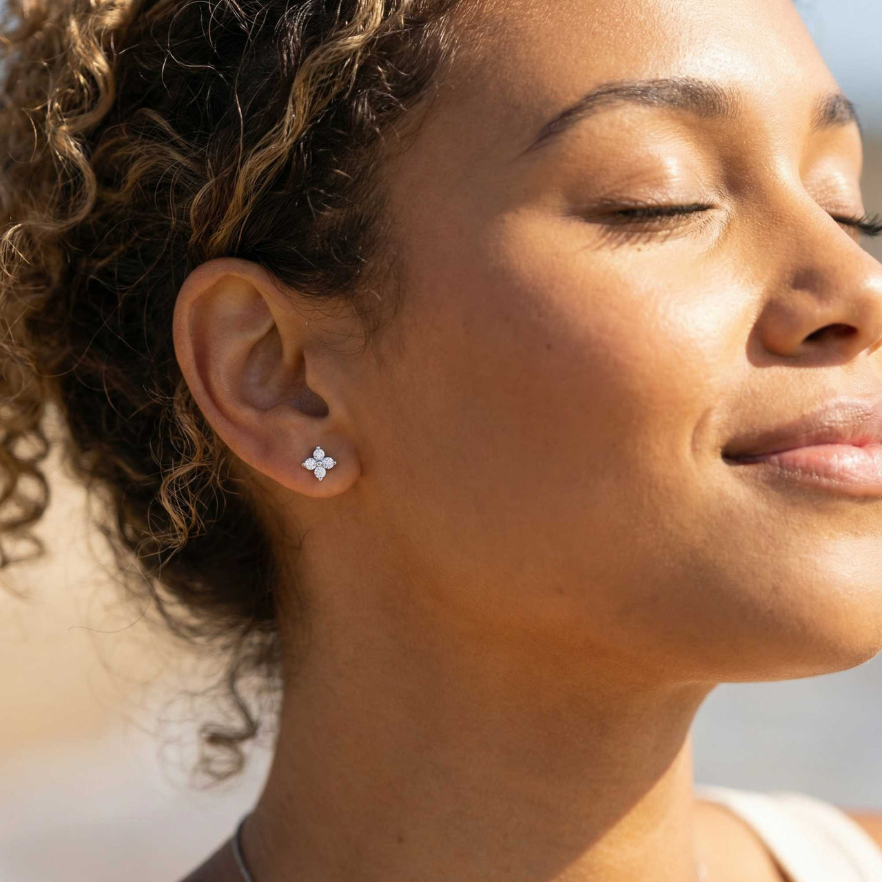 Crystal Flower Stud Earrings