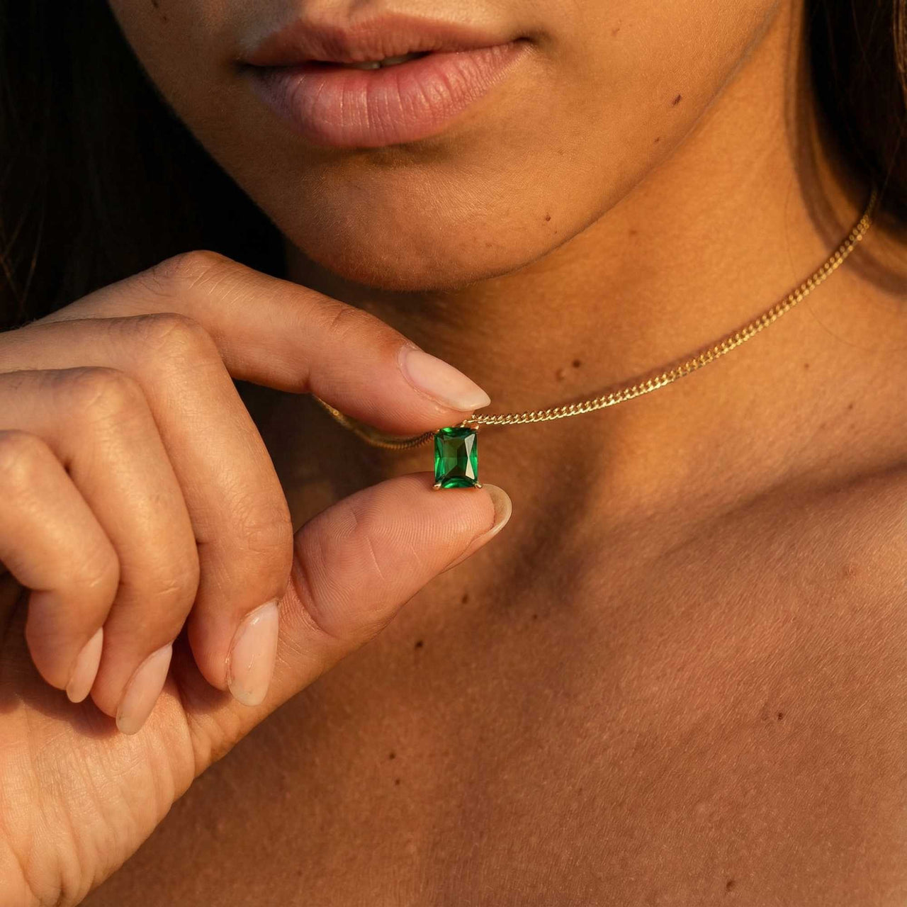 Emerald Pendant Necklace
