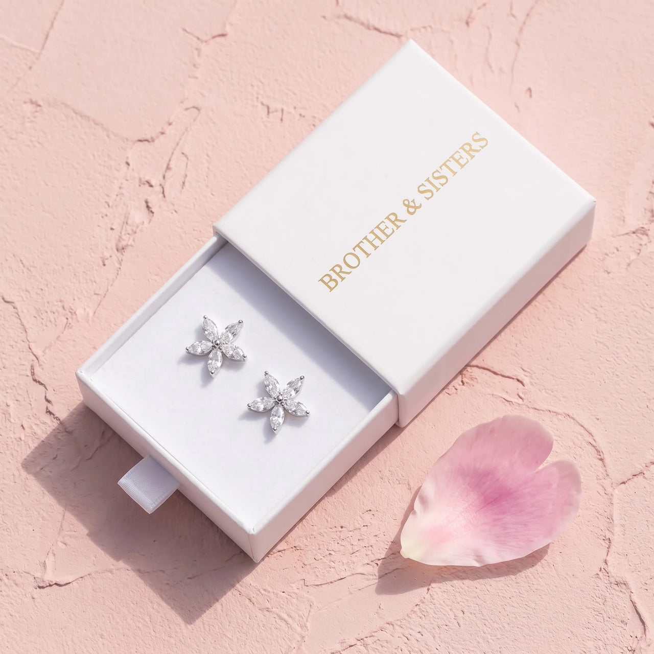 Flower earrings — in the gift box, silver | SKU: 419620-silver