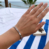 Thumbnail for Engraved bangle — worn, real size, silver | SKU: 7220397-silver-plated