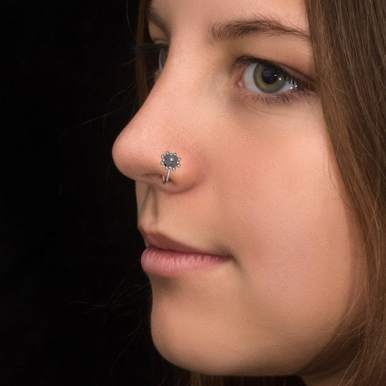 Eclipse Nose Ring - Titanium Nose Jewelry - Gold Nose Ring - Nose Piercing Jewelry Nose Ring Brother & Sisters