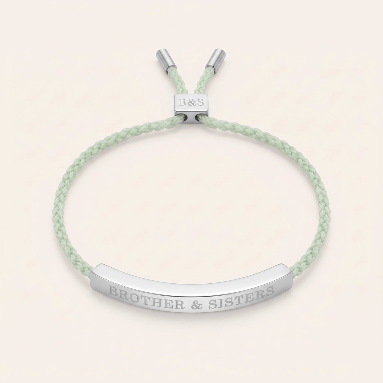 Green string bracelet — product photo on a white background, silver | SKU: lanature-wg
