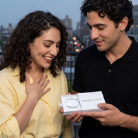 Thumbnail for Blue string bracelet — offered as a gift, silver | SKU: leciel-wg