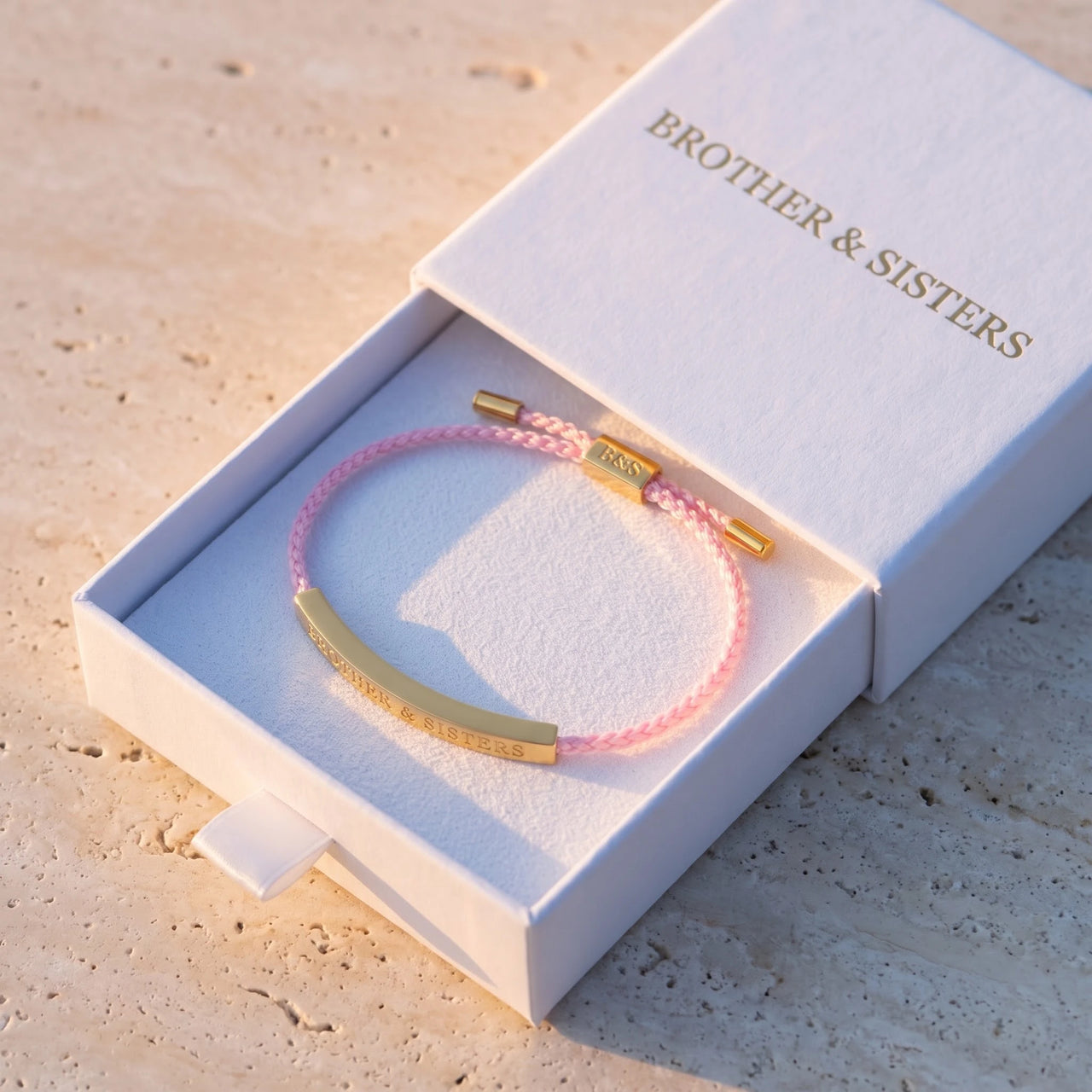 Pink bracelet — in the gift box, gold | SKU: lecorail-g