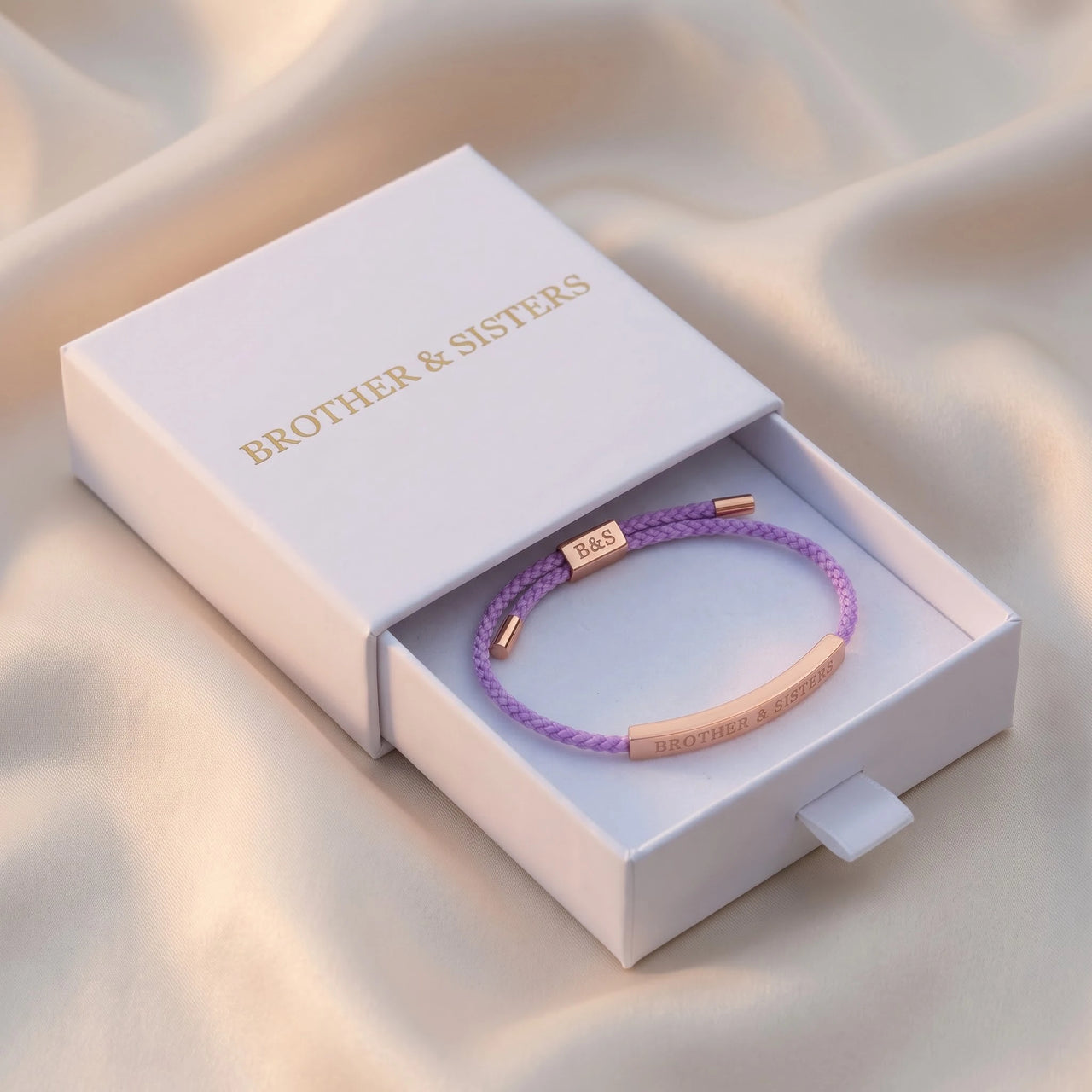 Purple bracelet — in the gift box, rose gold | SKU: lemauve-rg