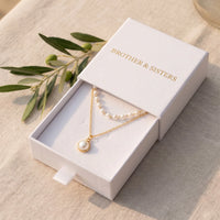 Thumbnail for Pearl necklace — in the gift box, gold | SKU: lepure