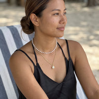 Thumbnail for Pearl necklace — worn on a relaxed day, gold | SKU: lepure