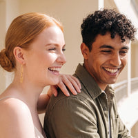 Thumbnail for Chain earrings — worn by a couple, gold | SKU: lespendantes