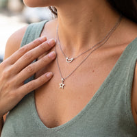 Thumbnail for Star necklace — close-up of the details, silver | SKU: letoile-wg