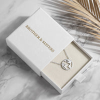 Thumbnail for World map necklace — in the gift box, silver | SKU: 22173453-white-gold
