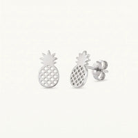 Thumbnail for Pineapple earrings — product photo on a white background, silver | SKU: 437186-silver-plated