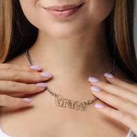 Thumbnail for Luxury Name Necklace - Personalised Necklace - Birthday Gifts for Her - Custom Necklace - Necklaces for Girlfriend Necklace Silver Brother & Sisters