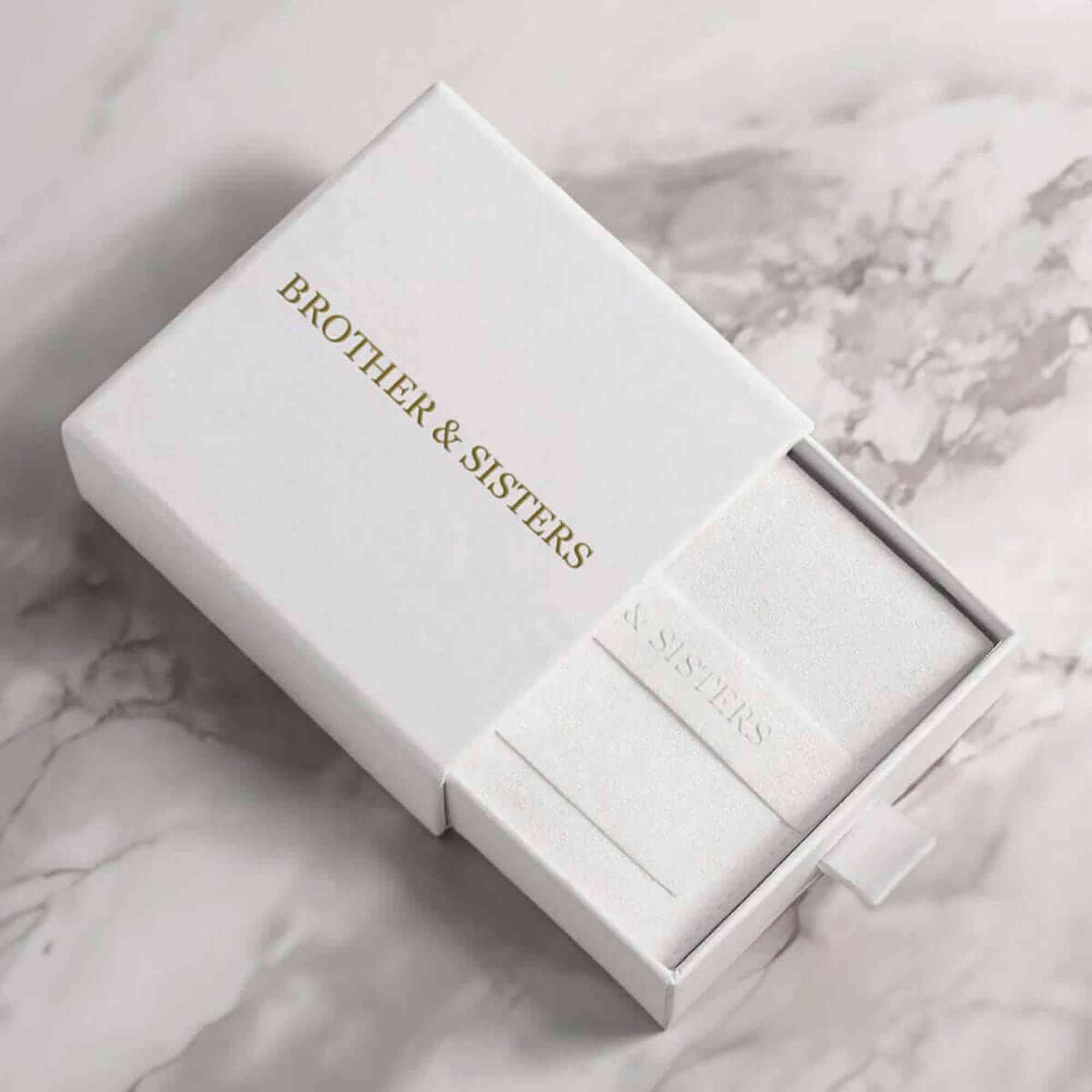 Brother & Sisters gift box for Sun Photo Necklace with elegant design and personalized keepsake feature.
