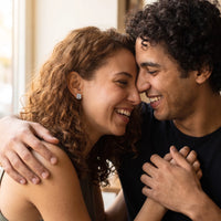 Thumbnail for Wedding earrings — worn by a couple, silver | SKU: 22683128