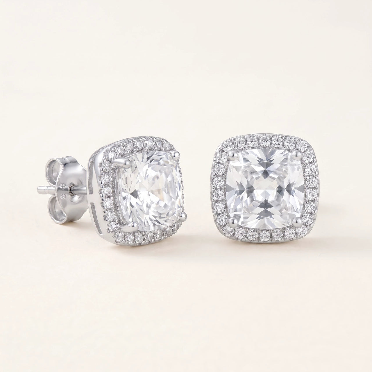 Bridal earrings — product photo on a white background, silver | SKU: 505185-white