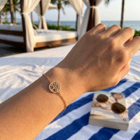 Thumbnail for Tree of life bracelet — worn, real size, gold | SKU: 18963309-gold