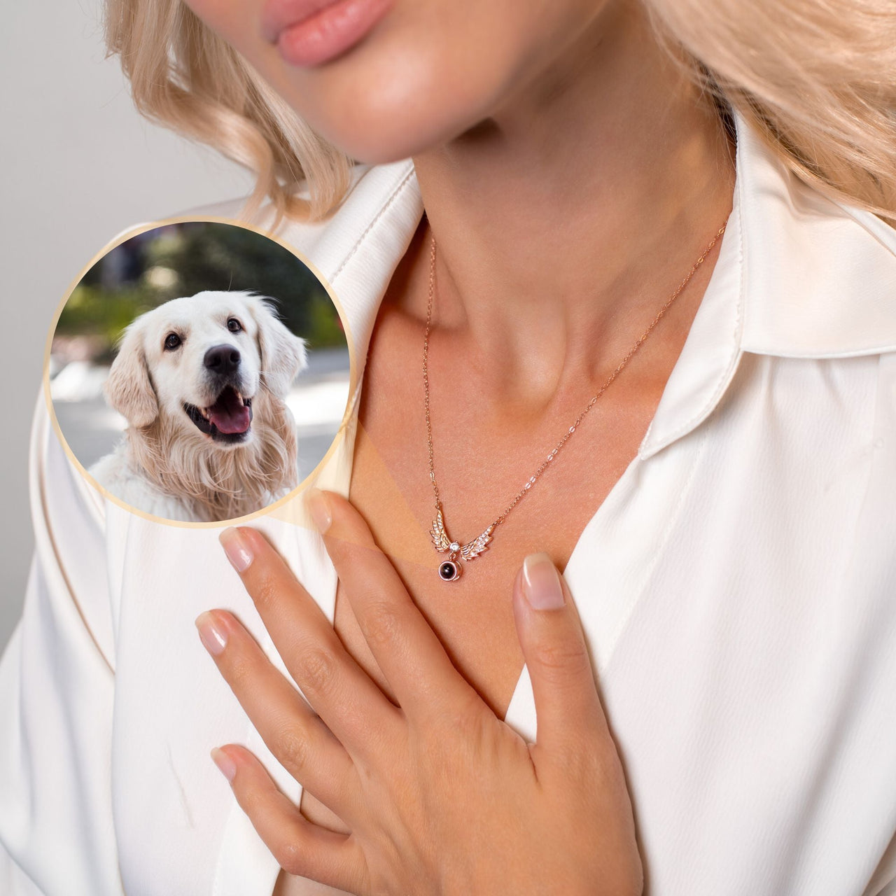 Wings Photo Personalised Necklace  - Photo Necklace - Photo Projection Necklace Necklace Brother & Sisters