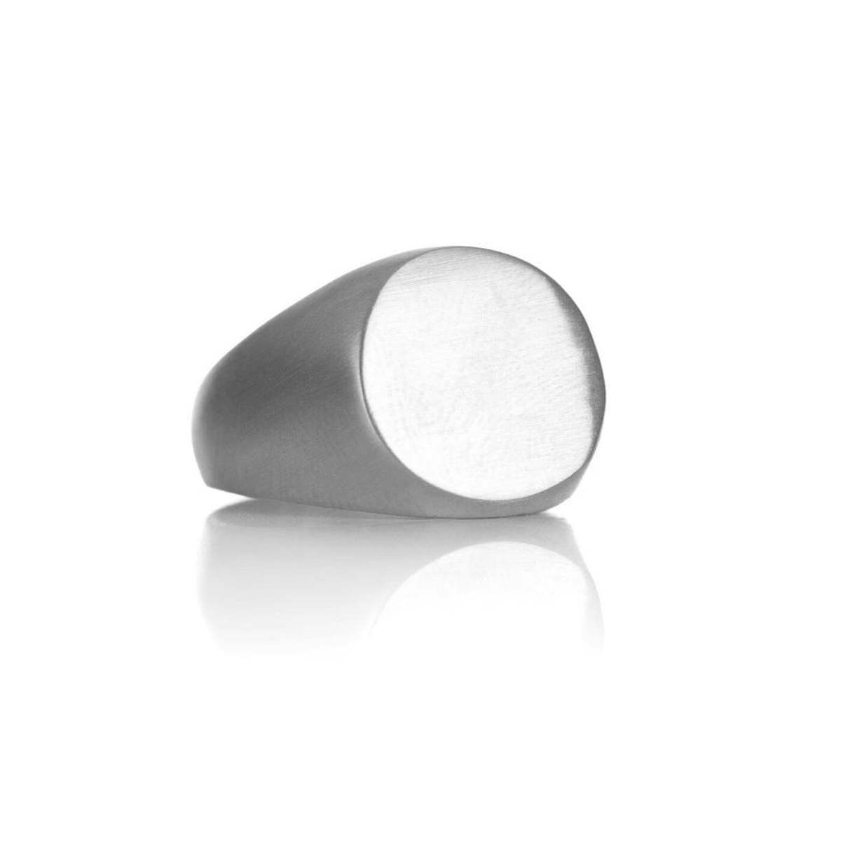 Oval Ring - Mens Ring - Masculine Ring - Signet Ring - Brother & Sisters Ring EU: 57 / US: 8 / 18k White Gold Brother & Sisters